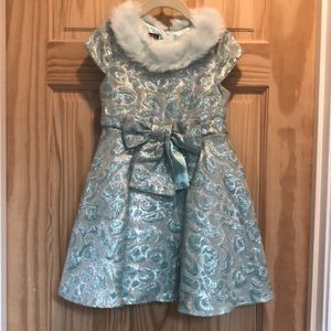 Fancy dress with faux fur collar